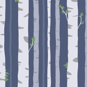 Mellow Navy Birch Forest