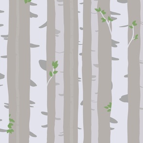 Mellow Greige Birch Forest