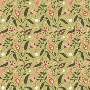 Love's Tapestry Floral Pistachio Green - Small