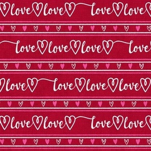 Love Letter Stripes, rose red, textured (Small)