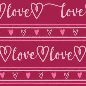 Love Letter Stripes, ruby red (Large)