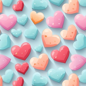 Candy hearts Pastel Colors