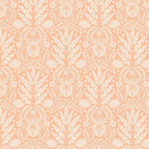 Hawaiian Damask | Medium Scale | Peach Fuzz Tropical Pineapple