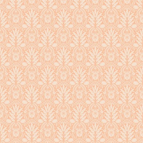 Hawaiian Damask | Small Scale | Peach Fuzz Tropical Pineapple