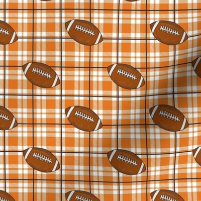 Smaller Scale Team Spirit Football Plaid in Auburn Tigers Orange and Navy Blue