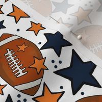 Medium Scale Team Spirit Footballs and Stars in Auburn Tigers Orange and Navy Blue