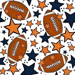 Medium Scale Team Spirit Footballs and Stars in Auburn Tigers Orange and Navy Blue