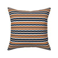 Medium Scale Team Spirit Football Wavy Stripes in Auburn Tigers Orange and Navy Blue