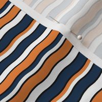 Medium Scale Team Spirit Football Wavy Stripes in Auburn Tigers Orange and Navy Blue
