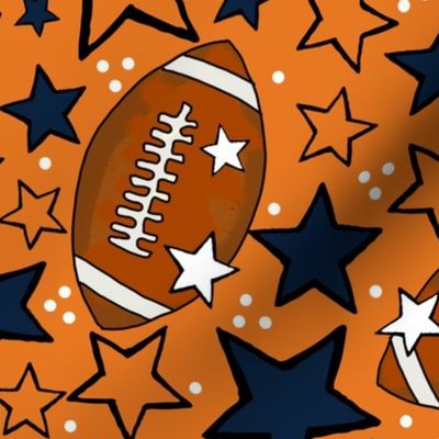 Large Scale Team Spirit Footballs and Stars in Auburn Tigers Orange and Navy Blue (1)