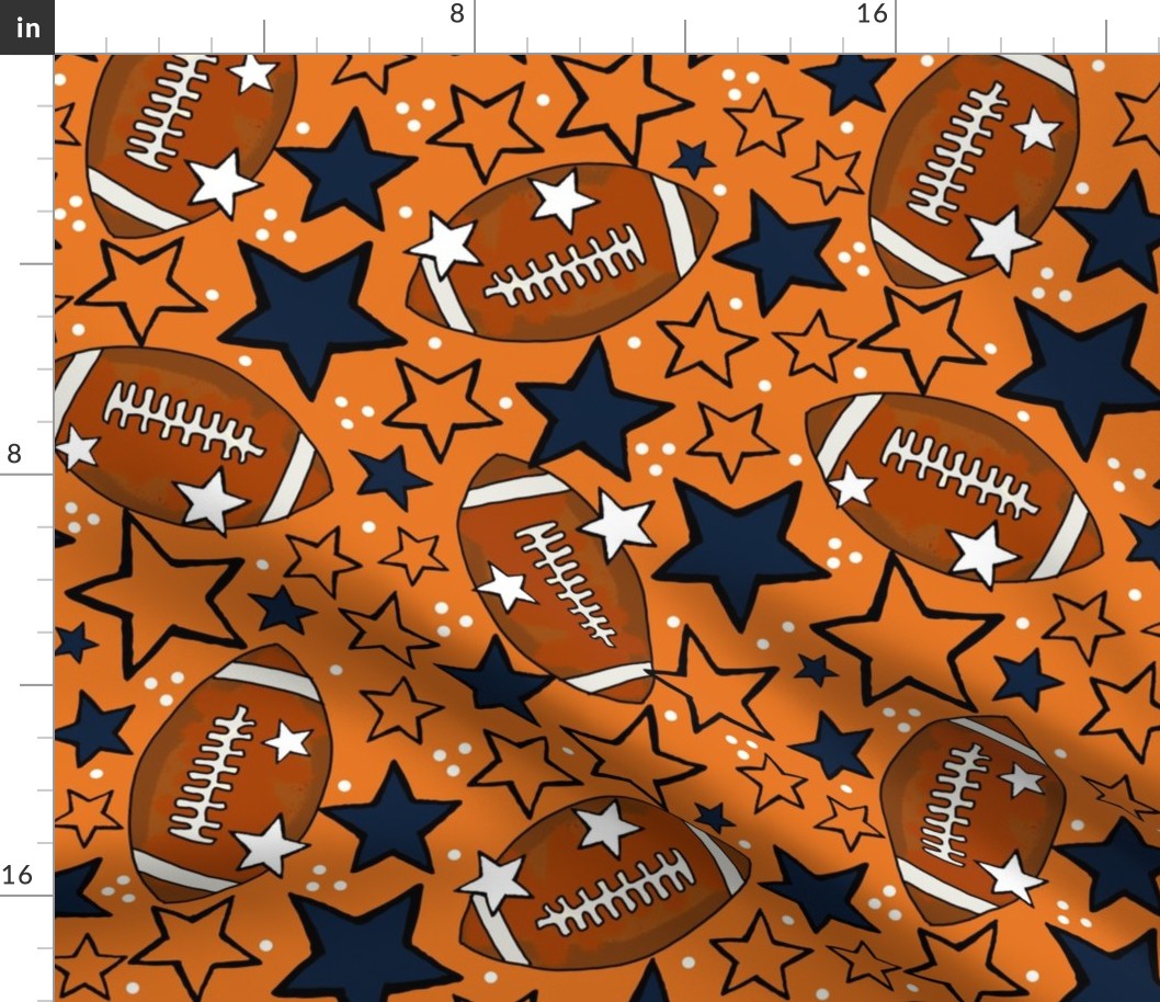 Large Scale Team Spirit Footballs and Stars in Auburn Tigers Orange and Navy Blue (1)