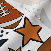 Large Scale Team Spirit Footballs and Stars in Auburn Tigers Orange and Navy Blue