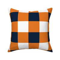 Large Scale Team Spirit Football Checkerboard in Auburn Tigers Orange and Navy Blue