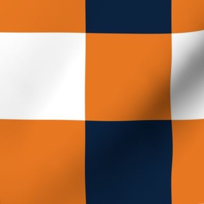 Large Scale Team Spirit Football Checkerboard in Auburn Tigers Orange and Navy Blue