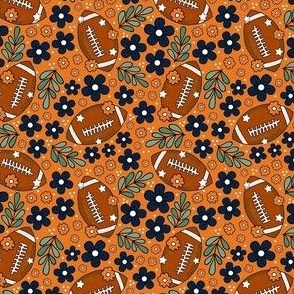 Small Scale Team Spirit Football Floral in Auburn Tigers Orange and Navy Blue (2)