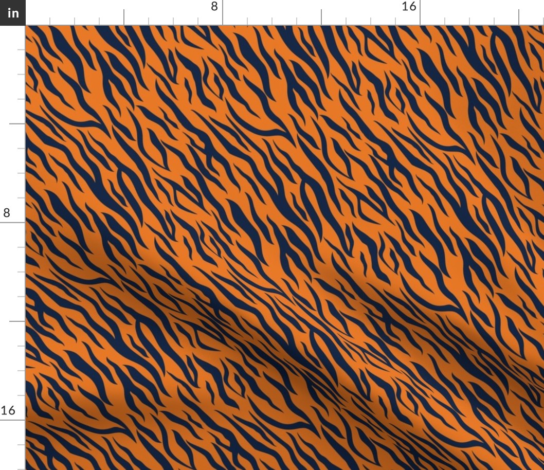 Large Scale Tiger Stripes in Auburn Tigers Blue and Orange