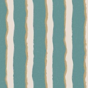 Coastal Chic rustic wavy stripes - white Coffee, Dark Ivory on Opal Shadow  - large