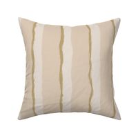 Coastal Chic rustic wavy stripes - white Coffee, Dark Ivory on desert sand  - large