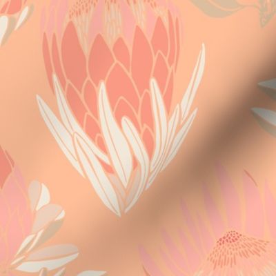 Block print inspired proteas peach plethora pantone