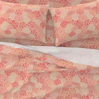 Peach Vibrant Garden Floral - Large Scale