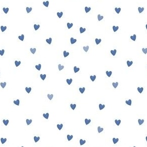 blue watercolor hearts / scattered love