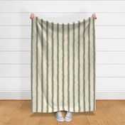 Coastal Chic rustic wavy stripes - lichen green, dill on ivory, cream green stripe - large