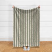 Coastal Chic rustic wavy stripes - Dark Ivory on White Coffee on Lichen - large