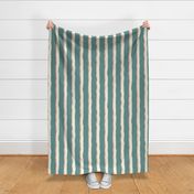 Coastal Chic rustic wavy stripes - ivory, pastel salmon on opal shadow, cream and teal - large 