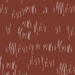 Hand Drawn Lines - Modern Abstract Print - Reddish Brown 