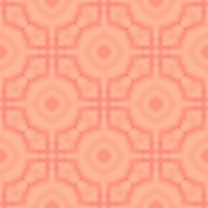 Fuzzy Peach Fuzz Geometric Grid - Pantone Peach Plethora Palette