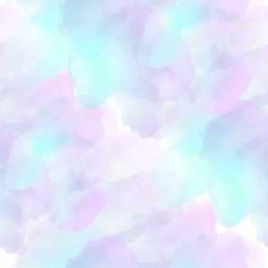 Purple pink blue teal rainbow cotton candy / watercolor