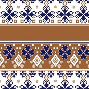 Striped scandinavian pattern brown blue