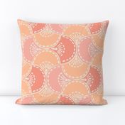 Scalloped Block Tile_Large_Peach Fuzz with Peach Pink