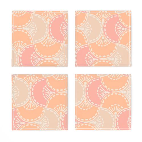 Scalloped Block Tile_Large_Peach Fuzz with Peach Puree