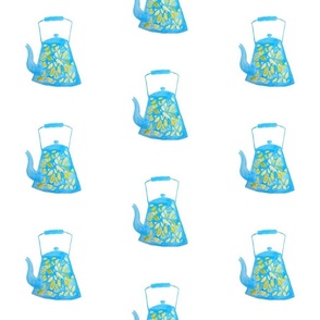 Blue and Green Tea Kettles