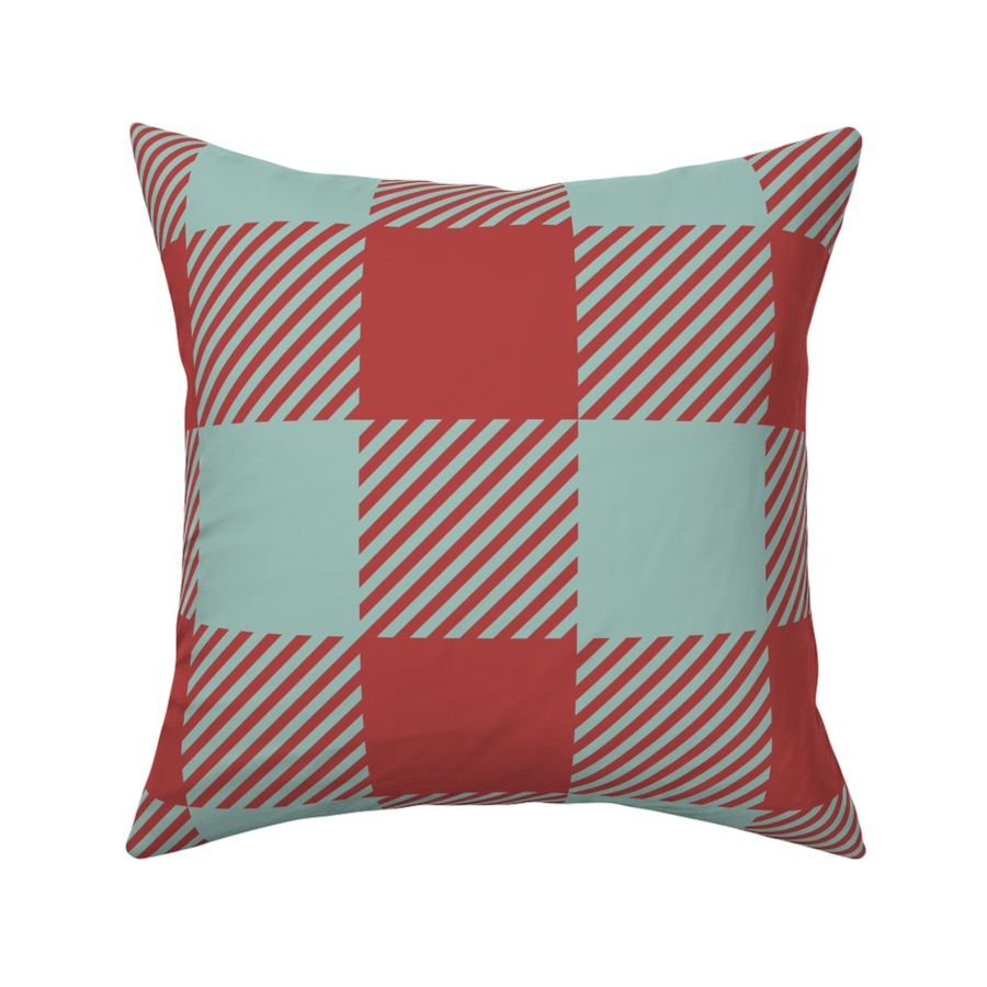 Buffalo Plaid - Jumbo - Bright Turquoise Blue & Bright Scarlet Red - Lake House Vacation