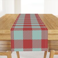 Buffalo Plaid - Jumbo - Bright Turquoise Blue & Bright Scarlet Red - Lake House Vacation