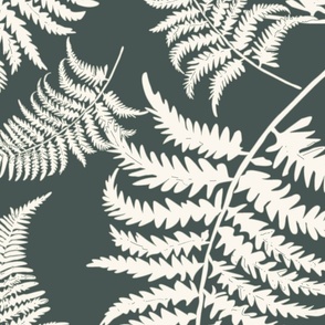 3028 jumbo - Whispering Ferns in Dark sage and Cream