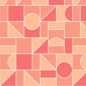 Modern Geometric Shapes in Peach Fuzz (Pantone Color of the Year 2024)