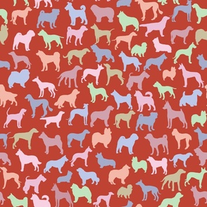 Dogs Pattern - Red Rust