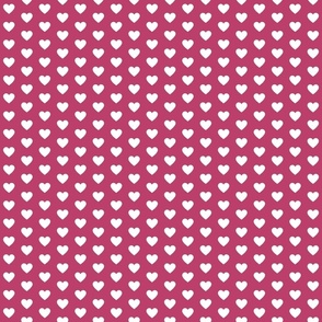 White Hearts on Pink Background 