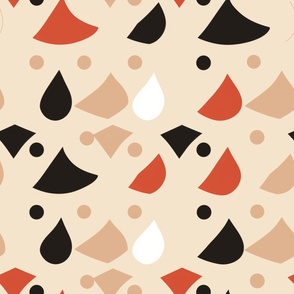 Modern Droplets - Geometric Elegance Fabric Design 