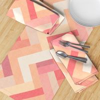 Painted Herringbone Chevron in Peach Fuzz palette (with dusty rose, beige, cream and blossom pink)