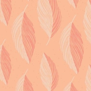 Small - Pantone Peach Fuzz Feather stripes 