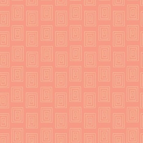 Small - Pantone Peach Fuzz Rectangle Block Stripes on Peach Pink