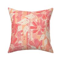 Floral pattern in peach shades.