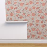 peach blossom floral pattern