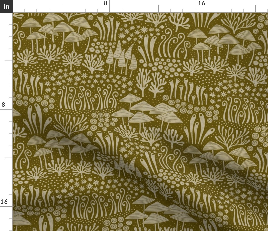  mosses forest - monochrome olive green (medium)