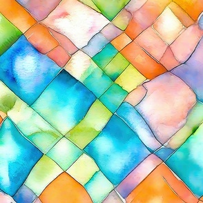 large scale watercolor checkered