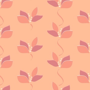 Peach Fuzz Floral Butterflies